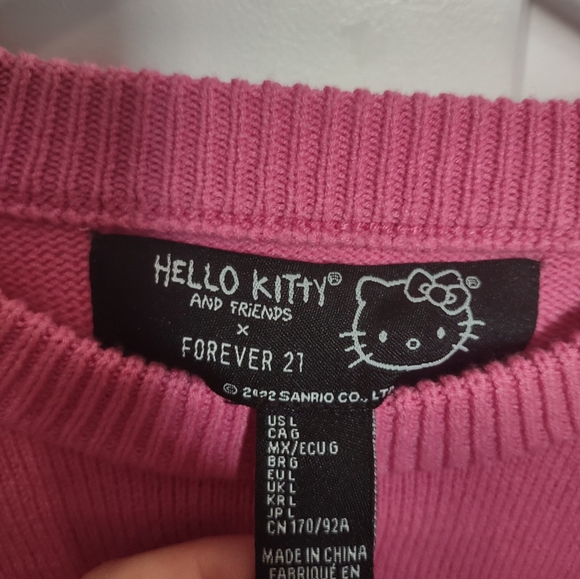 Sanrio NWT Hello Kitty Bad Matz Maru Sweater Large Forever 21 pink new cute gift - Picture 3 of 5